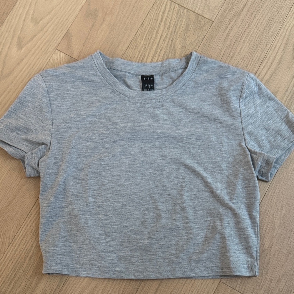 SHEIN Heather Gray Crop Top